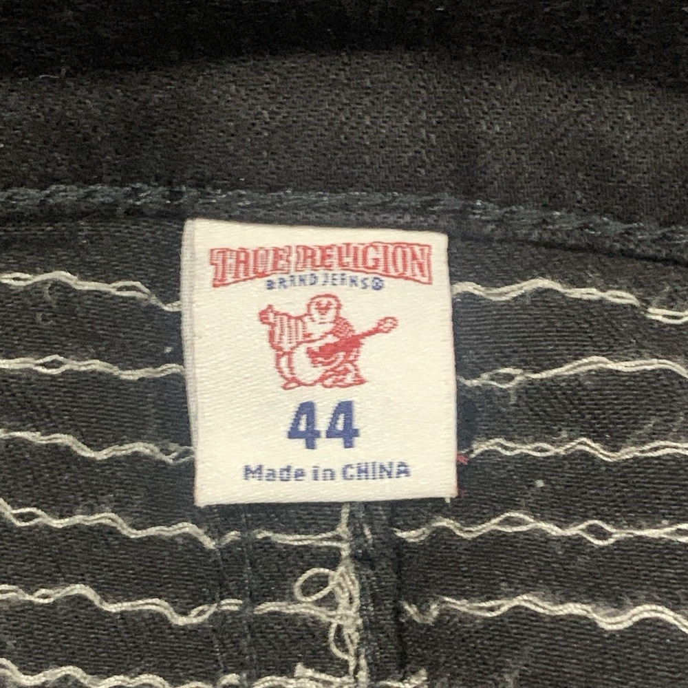 True Religion Men's Straight Leg Jeans Black Cotton Blend - 44x33 - Picture 8 of 14
